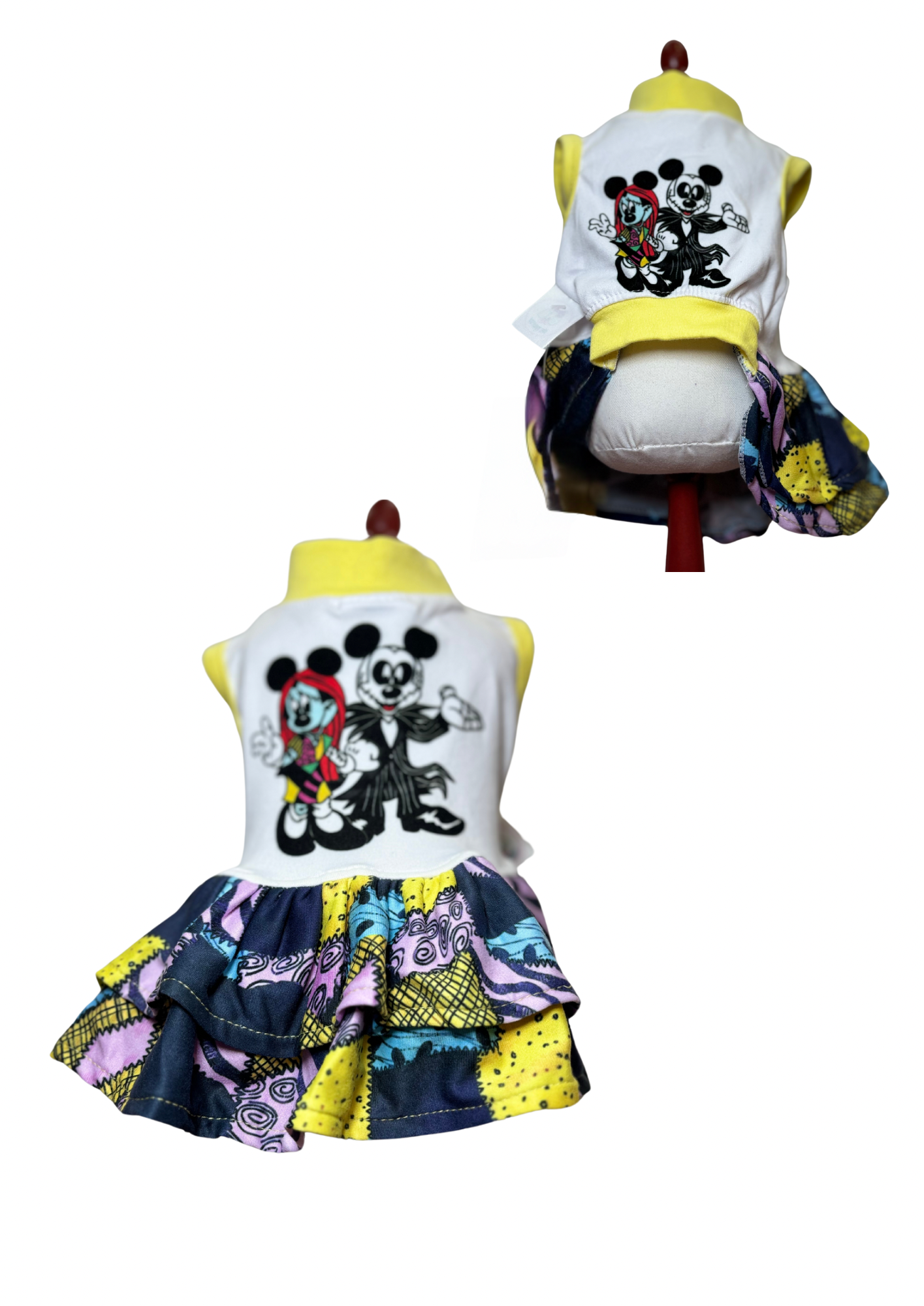 Yellow JackSkeleton Minnie & Mickey Dress