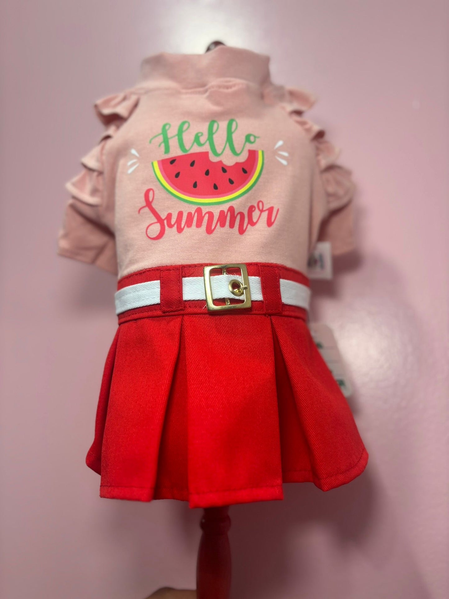 Pink Watermelon Dress Red Skirt